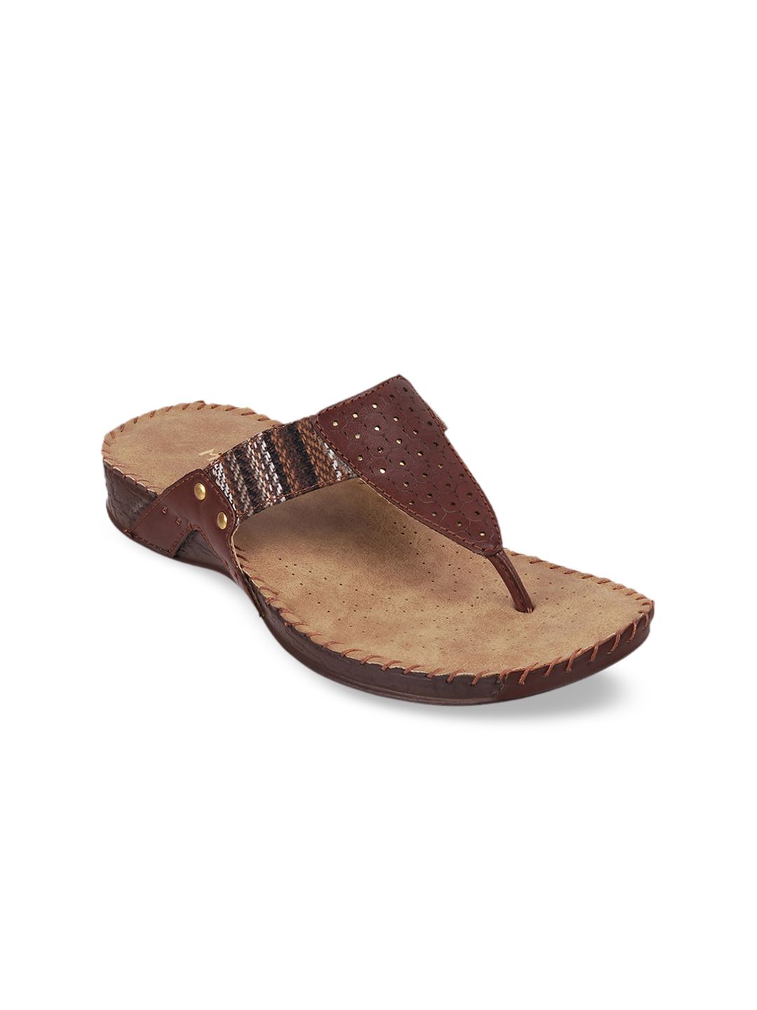 Metro Women Brown Solid Sandals Price in India