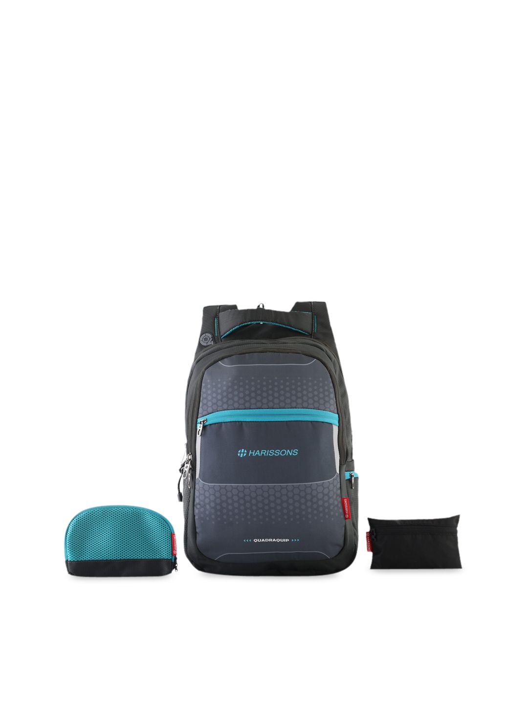 Harissons Unisex Grey Geometric with Reflective Strip Backpack Price in India