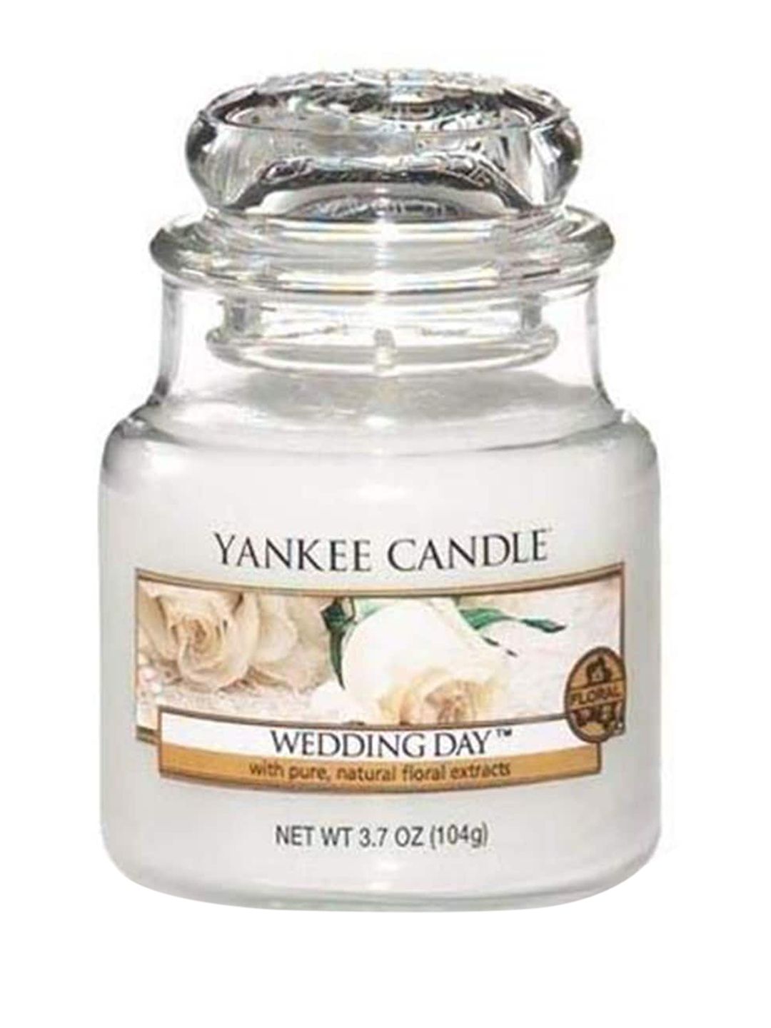 YANKEE CANDLE White Classic Weeding Day Rose Scented Small Jar Candle Price in India