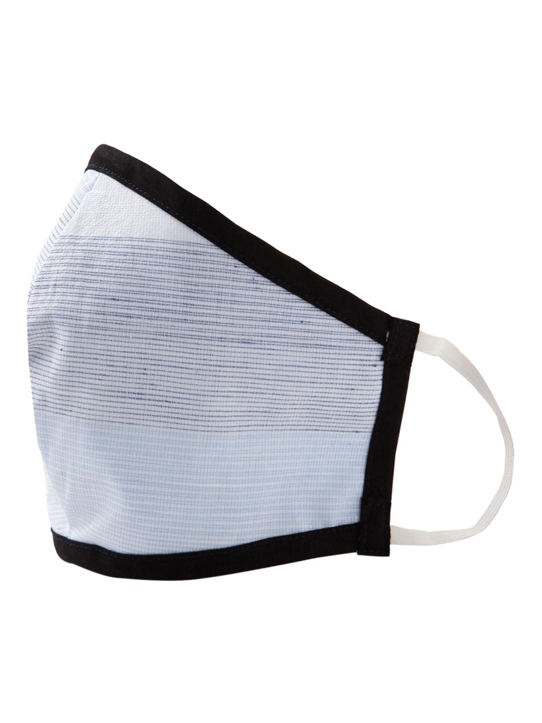 LEMON SOUK Unisex Pack Of 5 Blue & White Striped 2-Ply Reusable Cloth Masks Price in India