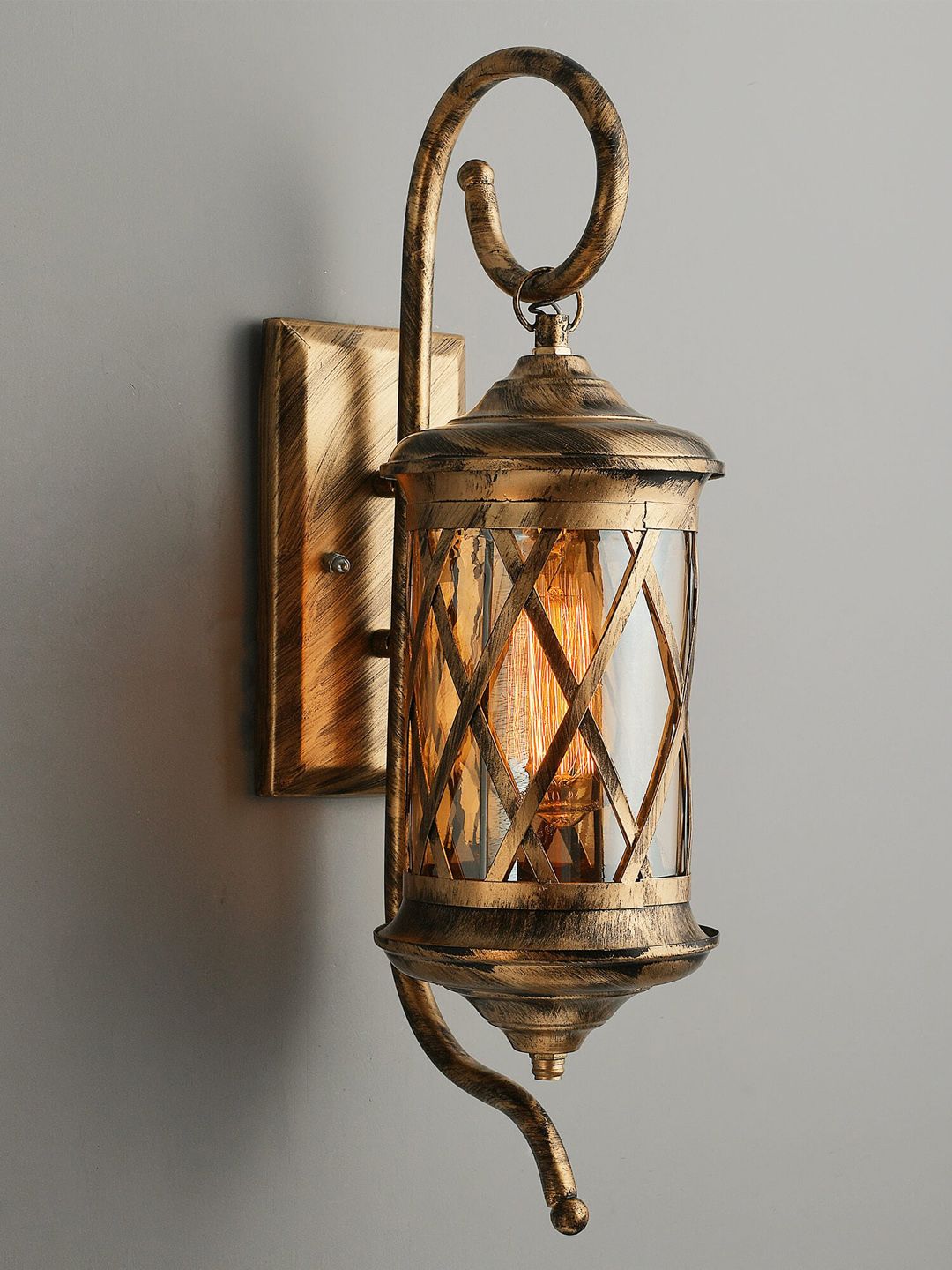 Homesake Bronze-Toned Textured Classic Country Armed Sconce Lamp Price in India
