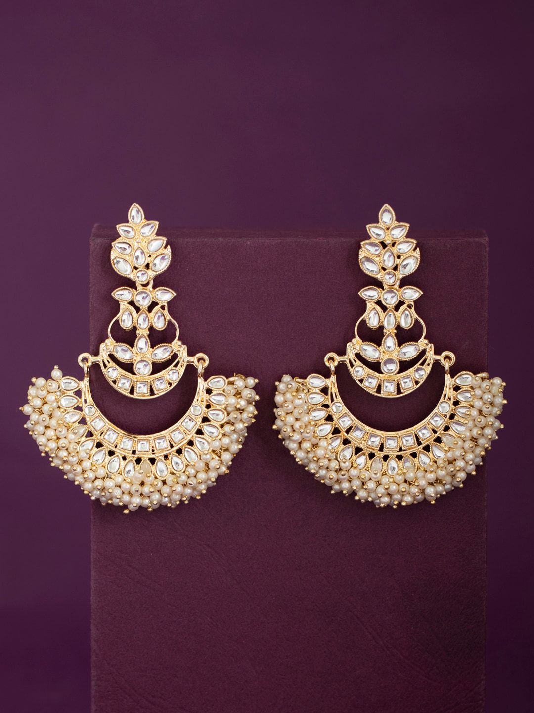 Sukkhi Gold-Plated Contemporary Chandbalis Price in India