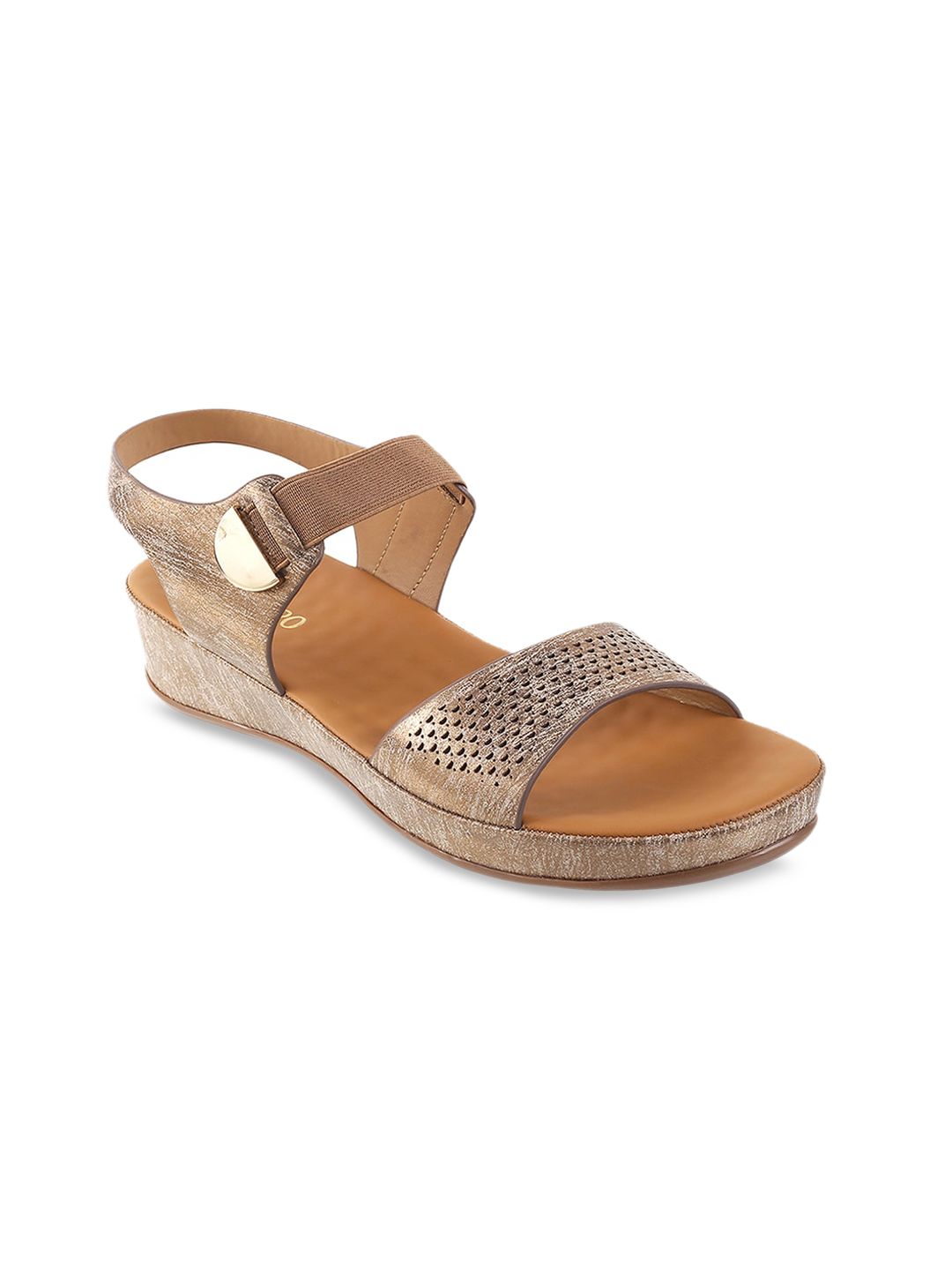 Metro Women Beige Textured Sandals Price in India