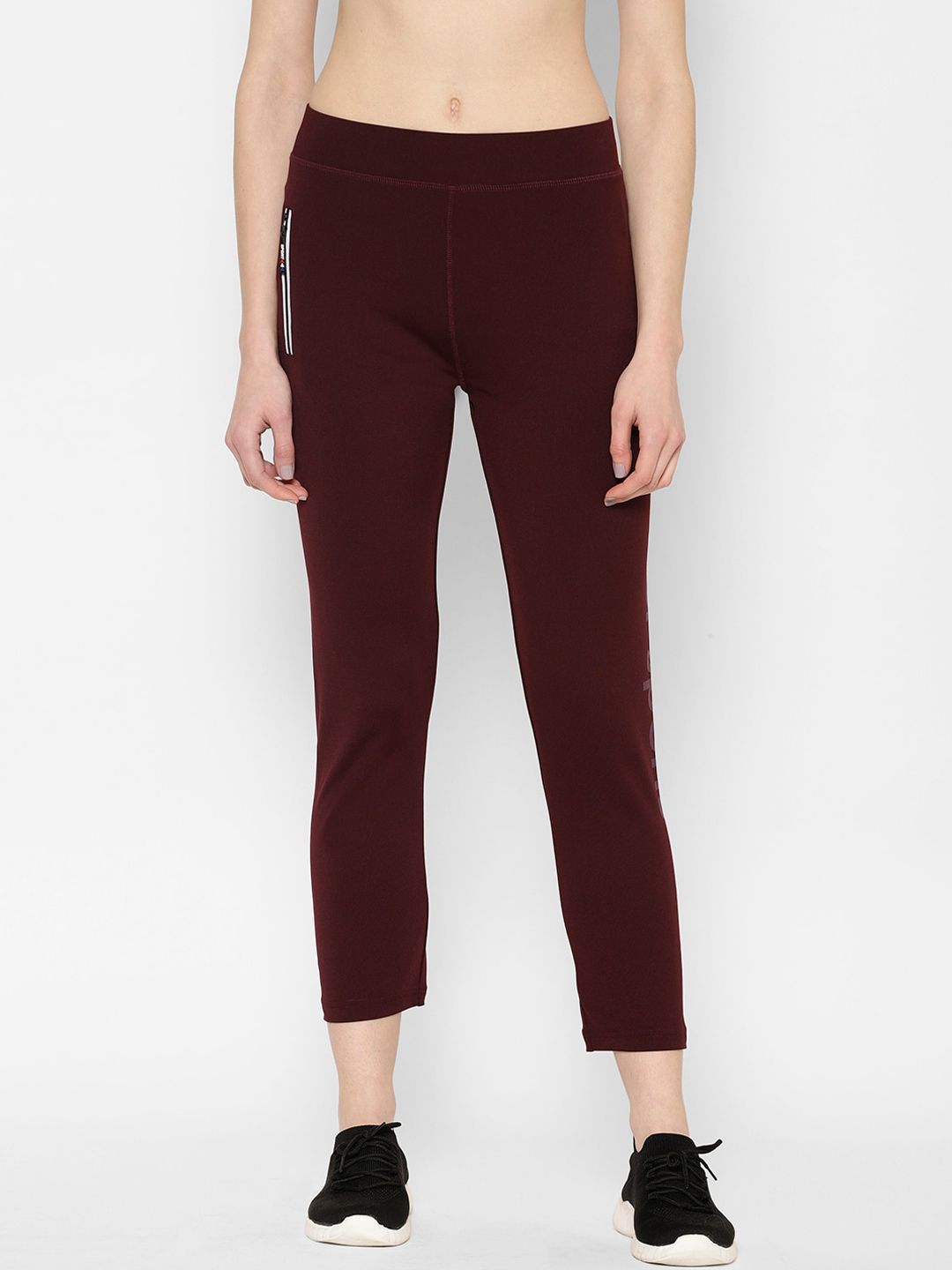 SAPPER Women Burgundy Solid Slim-Fit Track Pants Price in India