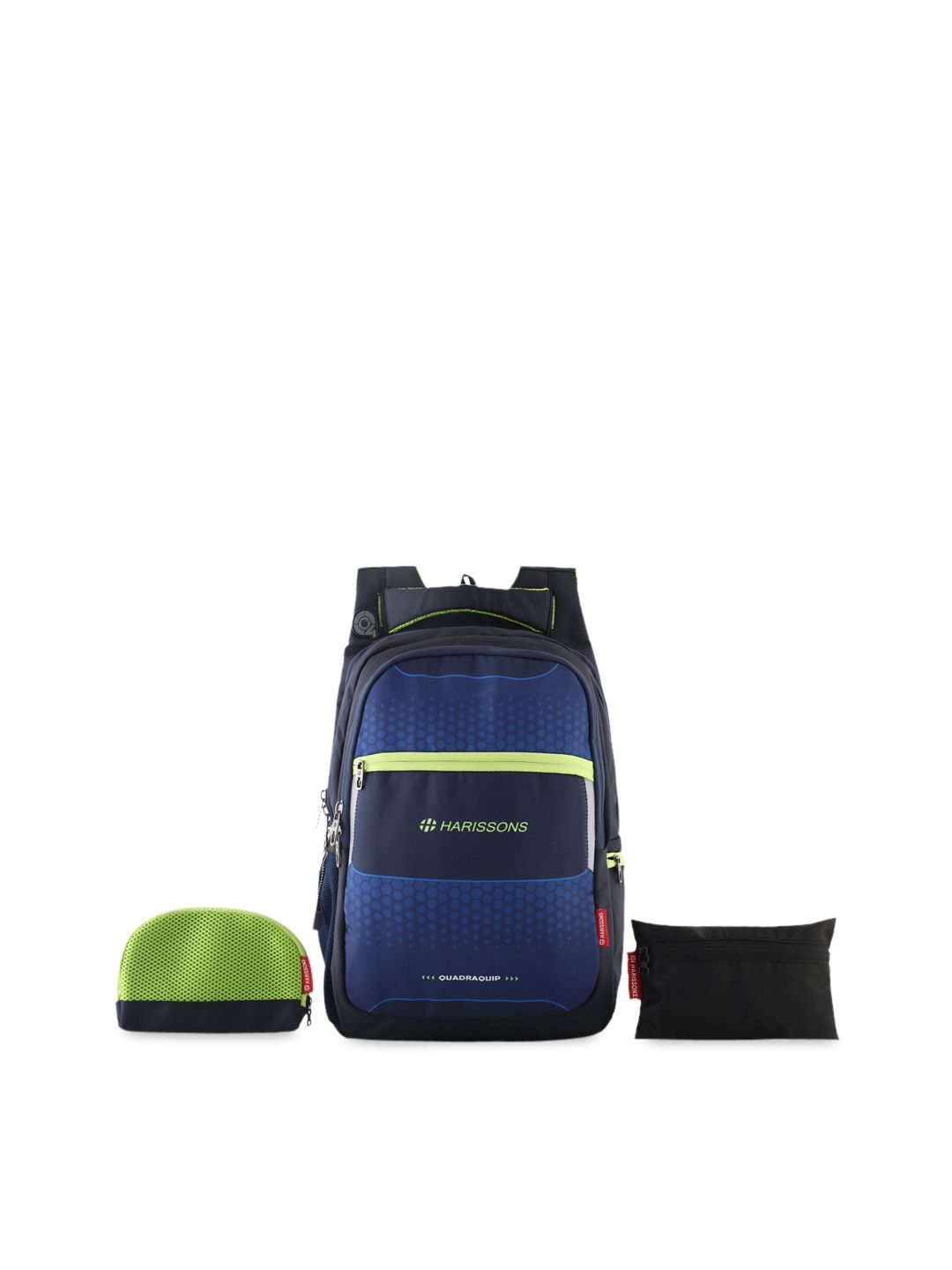 Harissons Unisex Navy Blue Geometric with Reflective Strip Backpack Price in India