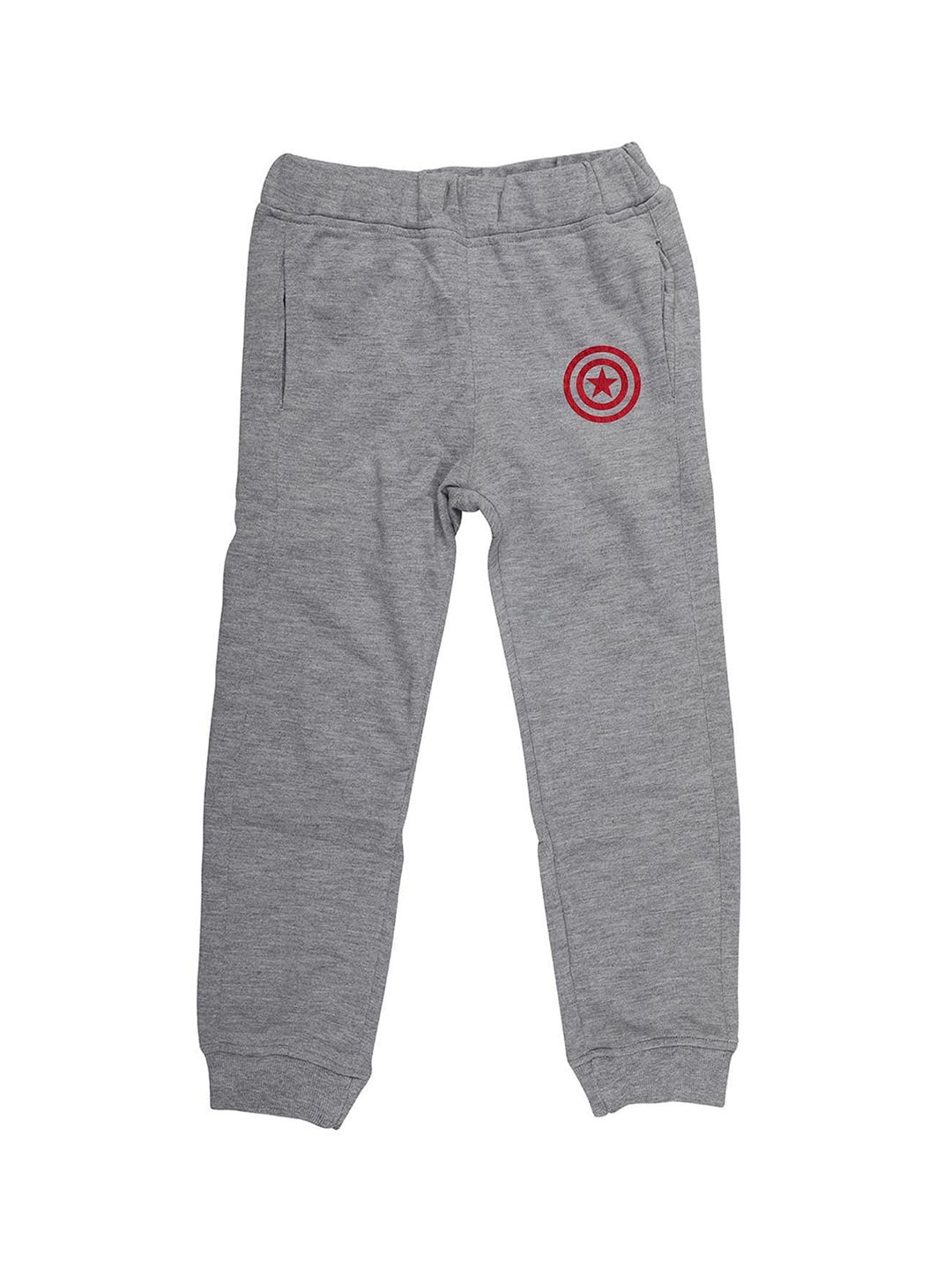Marvel by Wear Your Mind Boys Grey Solid Straight-Fit Joggers