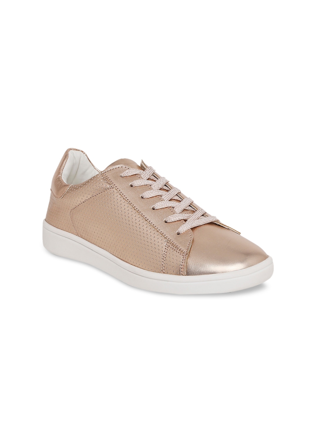 People Women Rose Gold Perforations Sneakers Price in India