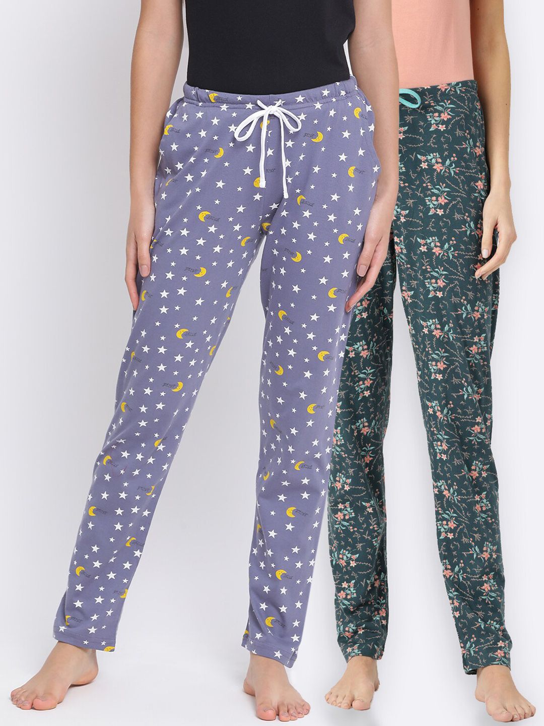 Kanvin Women Pack Of 2 Printed Lounge Pants Price in India