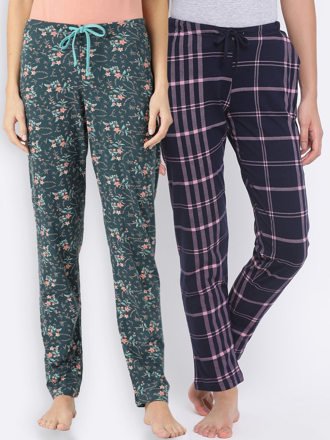 Kanvin Women Pack Of 2 Printed Lounge Pants Price in India