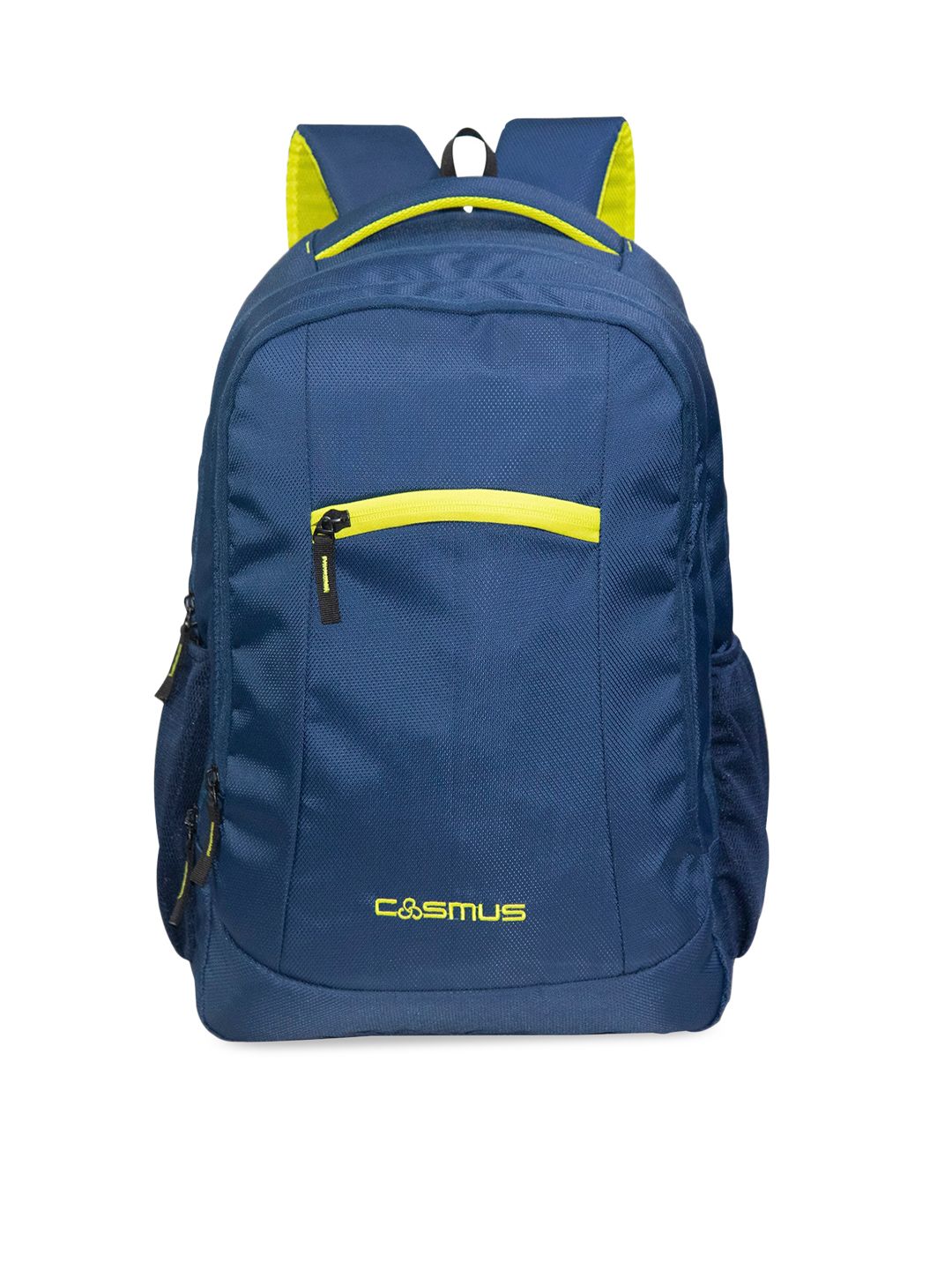 COSMUS Unisex Blue & Yellow Solid Backpack Price in India