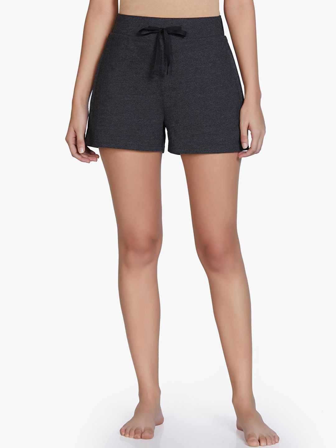 Amante Women Charcoal Grey Solid Lounge Shorts Price in India