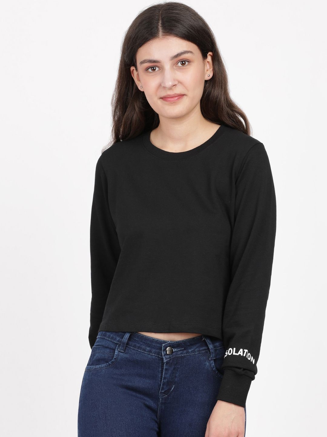 BEVERLY BLUES Women Black Solid Sweatshirt Price in India