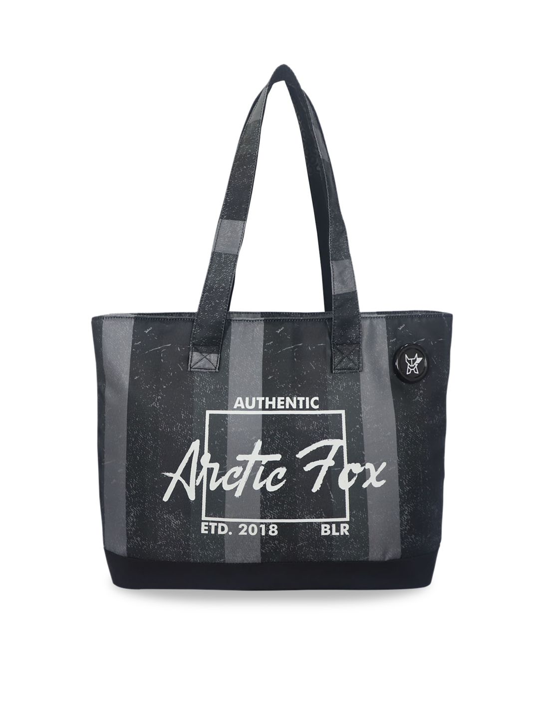 Arctic Fox Black Printed Tote Bag Price in India