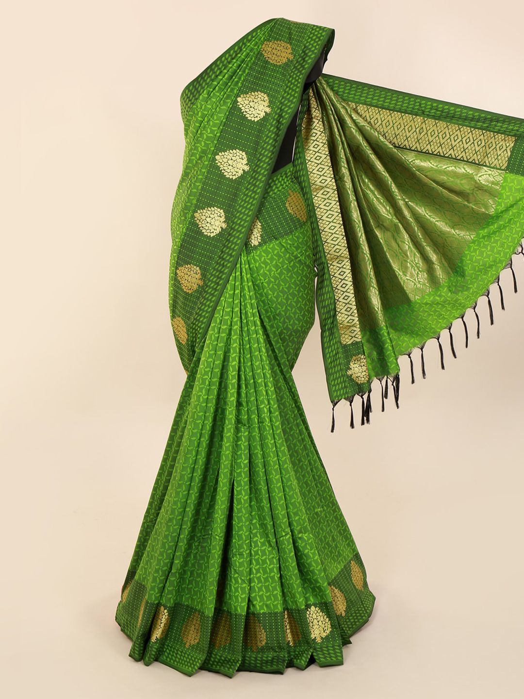 Pothys Green Printed Art Silk Saree