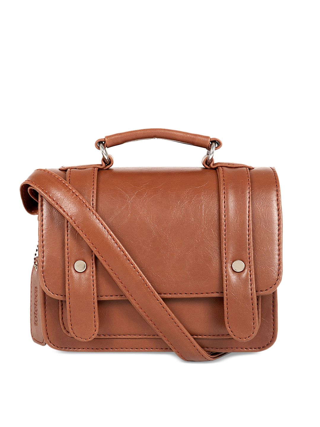 Toteteca Tan Textured Sling Bag Price in India