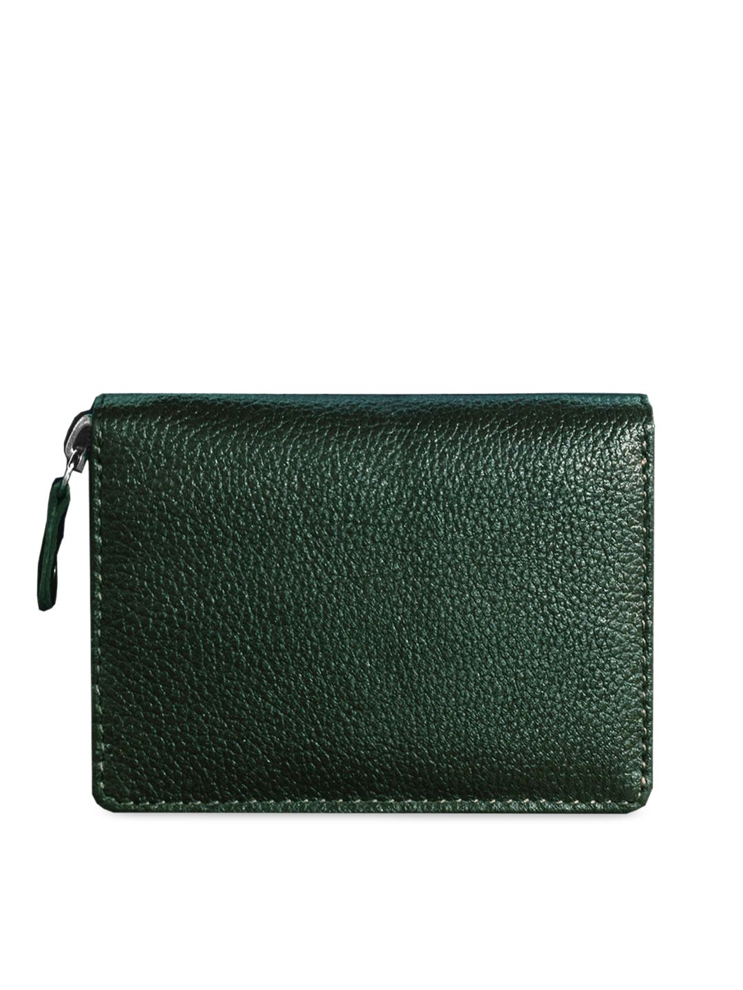 ABYS Unisex Green Textured Zip Around Leather Wallet Price in India
