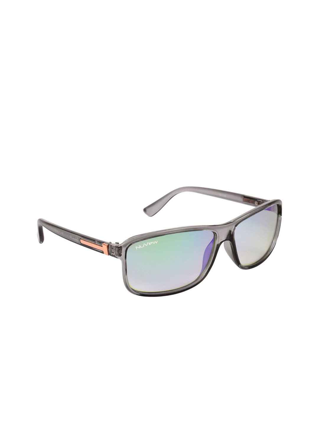 NuVew Unisex Green Wayfarer Rectangular Sunglasses Price in India