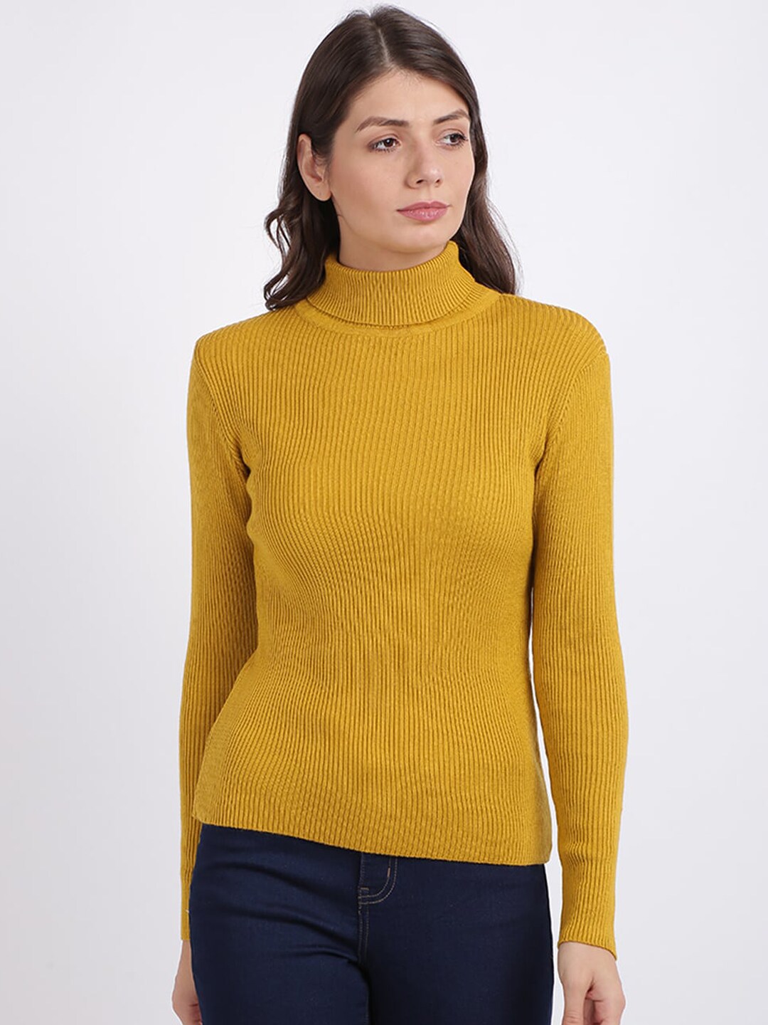 BEVERLY BLUES Women Mustard Solid Price in India