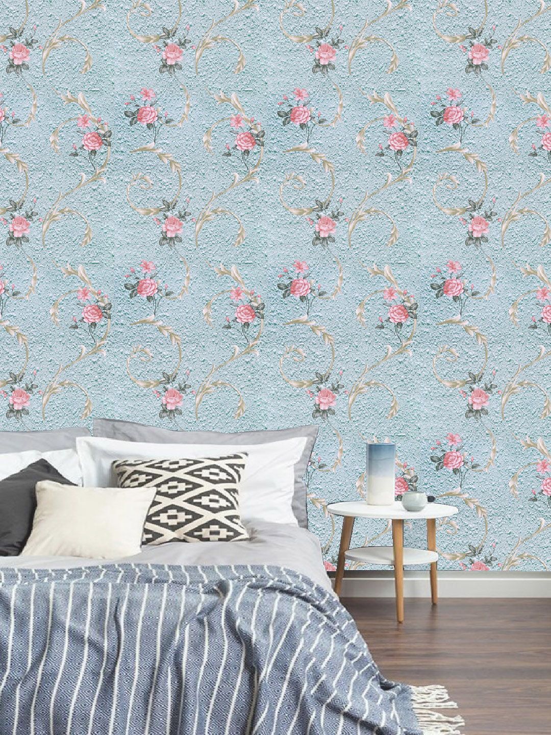 Jaamso Royals Multicoloured Flower Self Adhesive Wallpaper Price in India