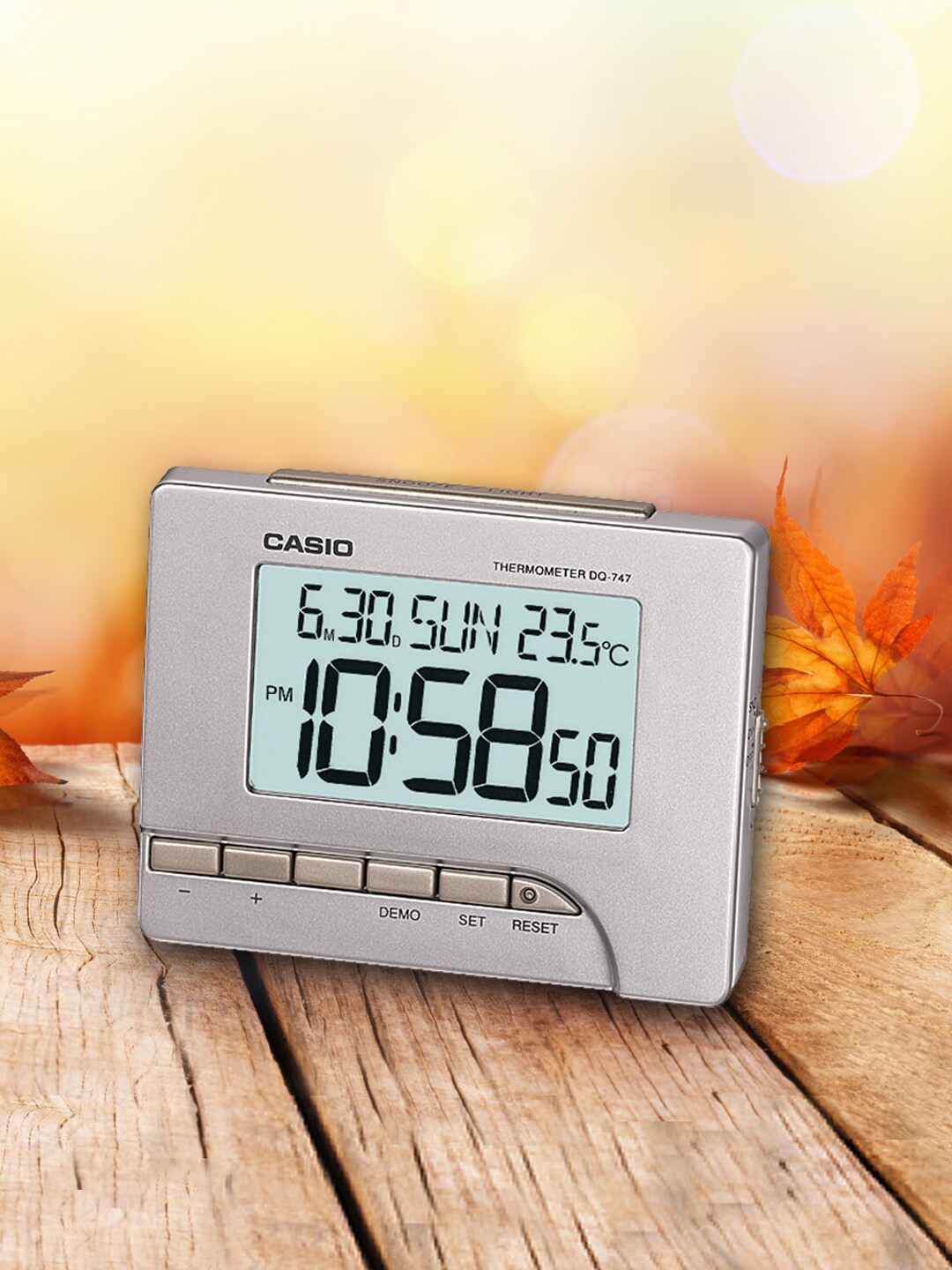 CASIO White Rectangle Solid Digital Table Clock Price in India