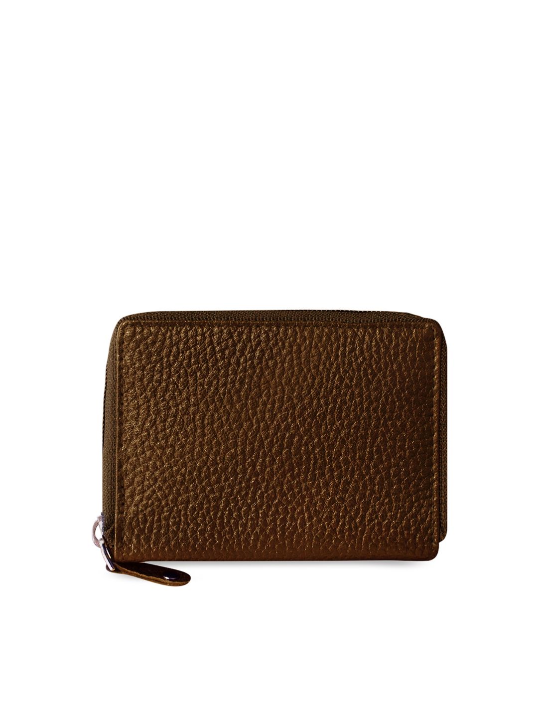 ABYS Unisex Tan Textured Leather Card Holder Price in India