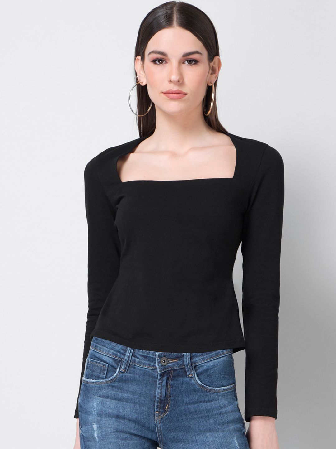 FabAlley Women Black Solid Top