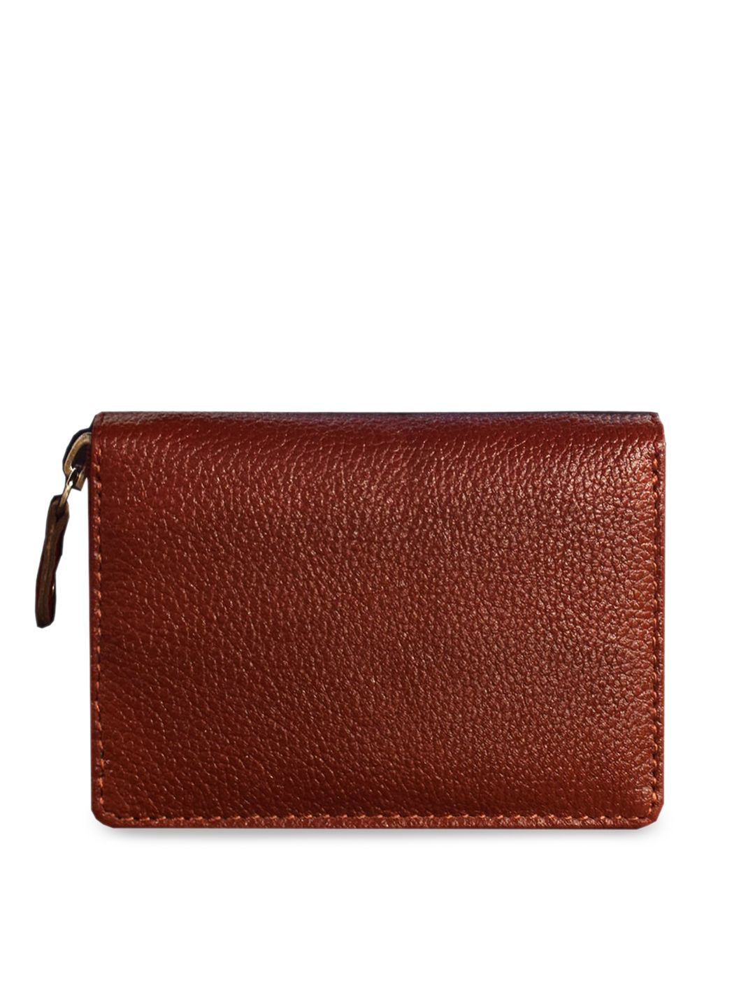 ABYS Unisex Brown Textured Genuine Leather Card Holder Price in India