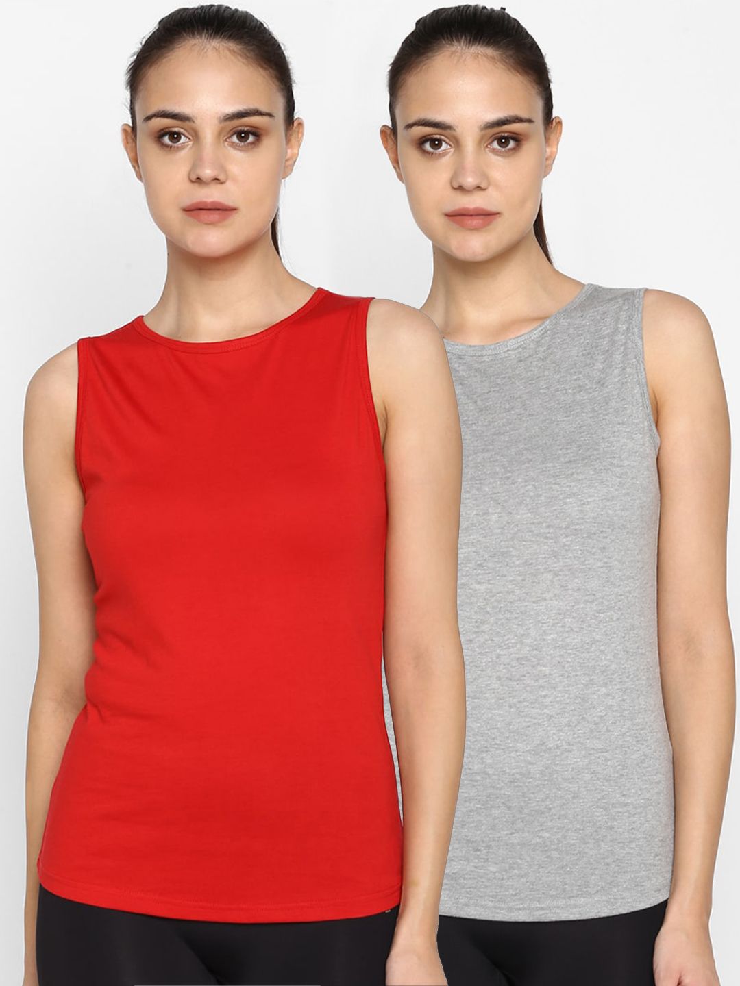 appulse Women Pack of 2 Slim Fit Solid Round Neck T-shirts Price in India