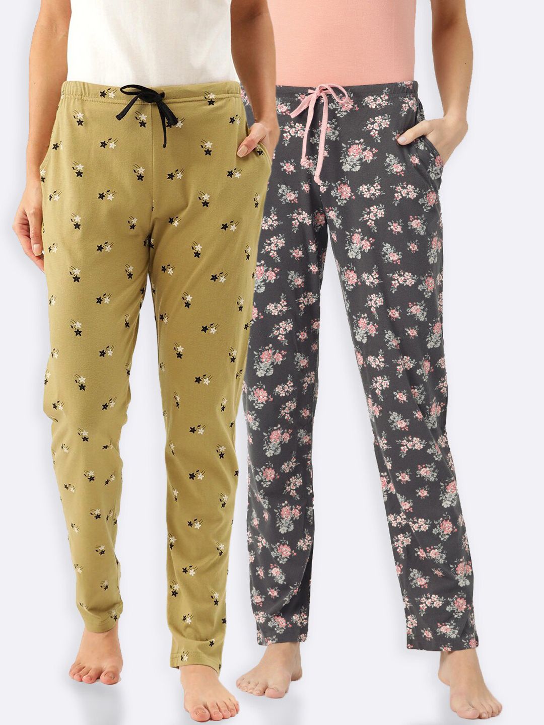 Kanvin Women Pack Of 2 Printed Lounge Pants Price in India