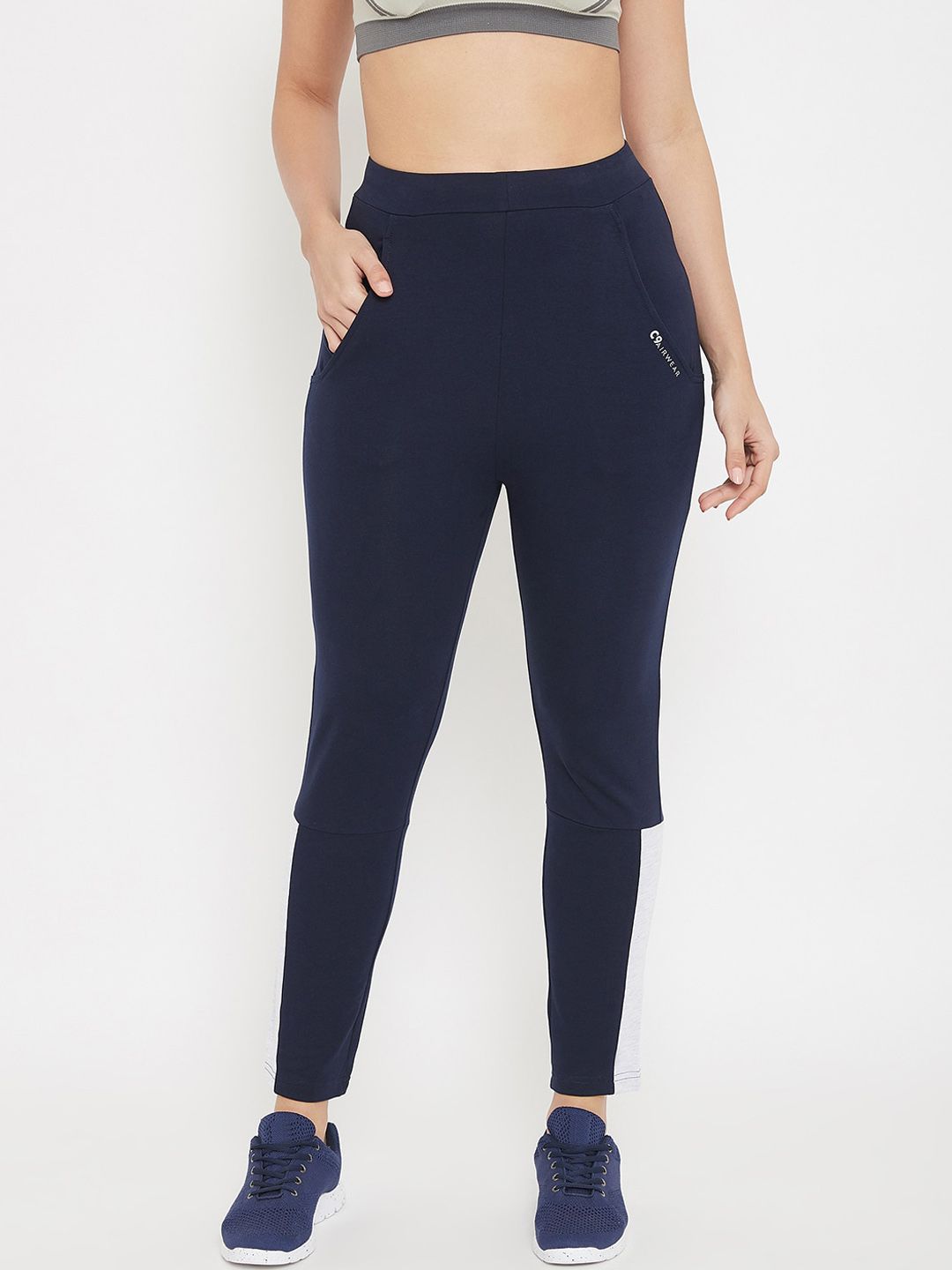 C9 AIRWEAR Women Blue Solid Track Pants Price in India