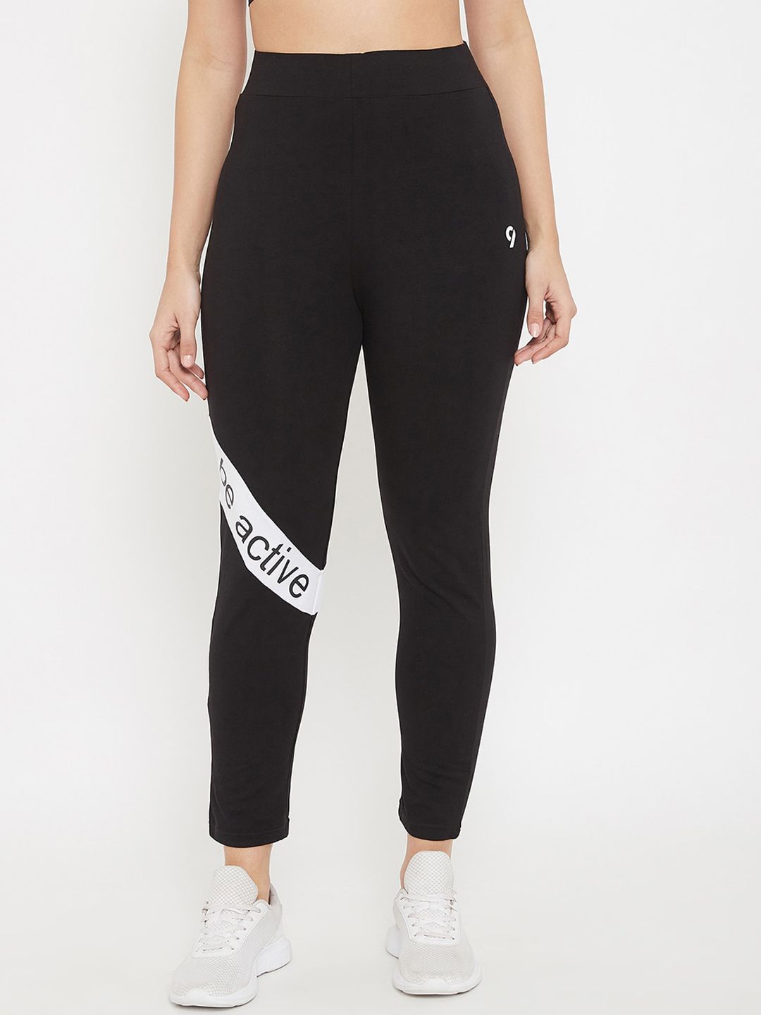 C9 AIRWEAR Women Black Solid Slim-Fit Track Pants Price in India