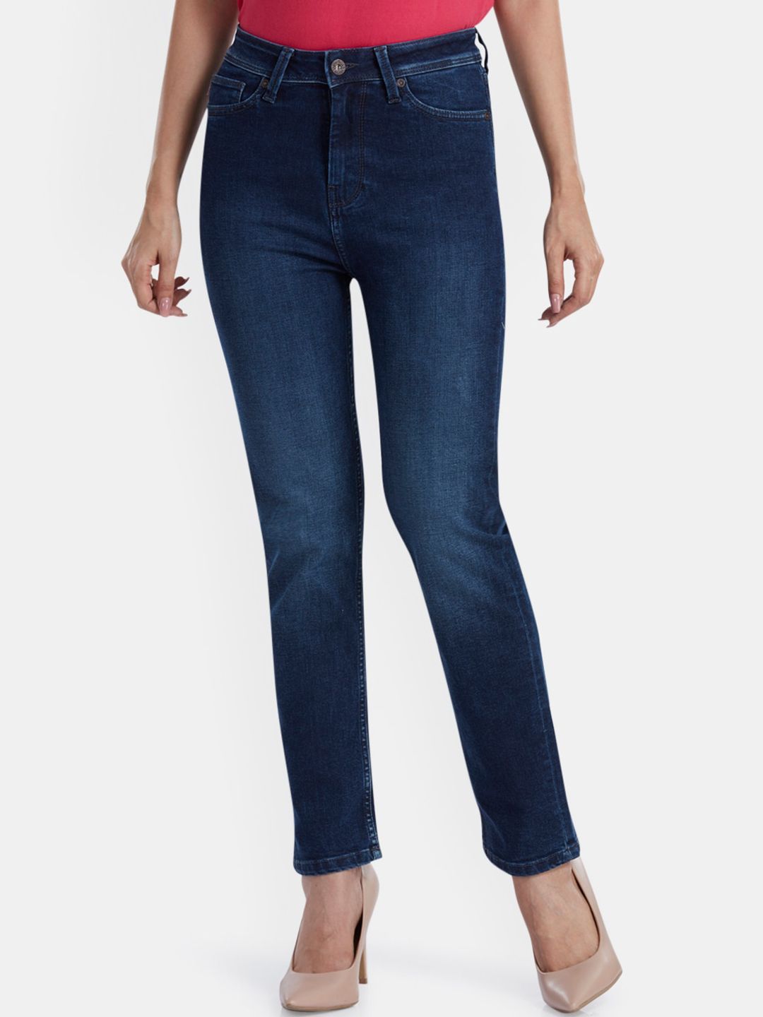 Pepe Jeans Women Blue Slim Fit High-Rise Clean Look Jeans Price in India
