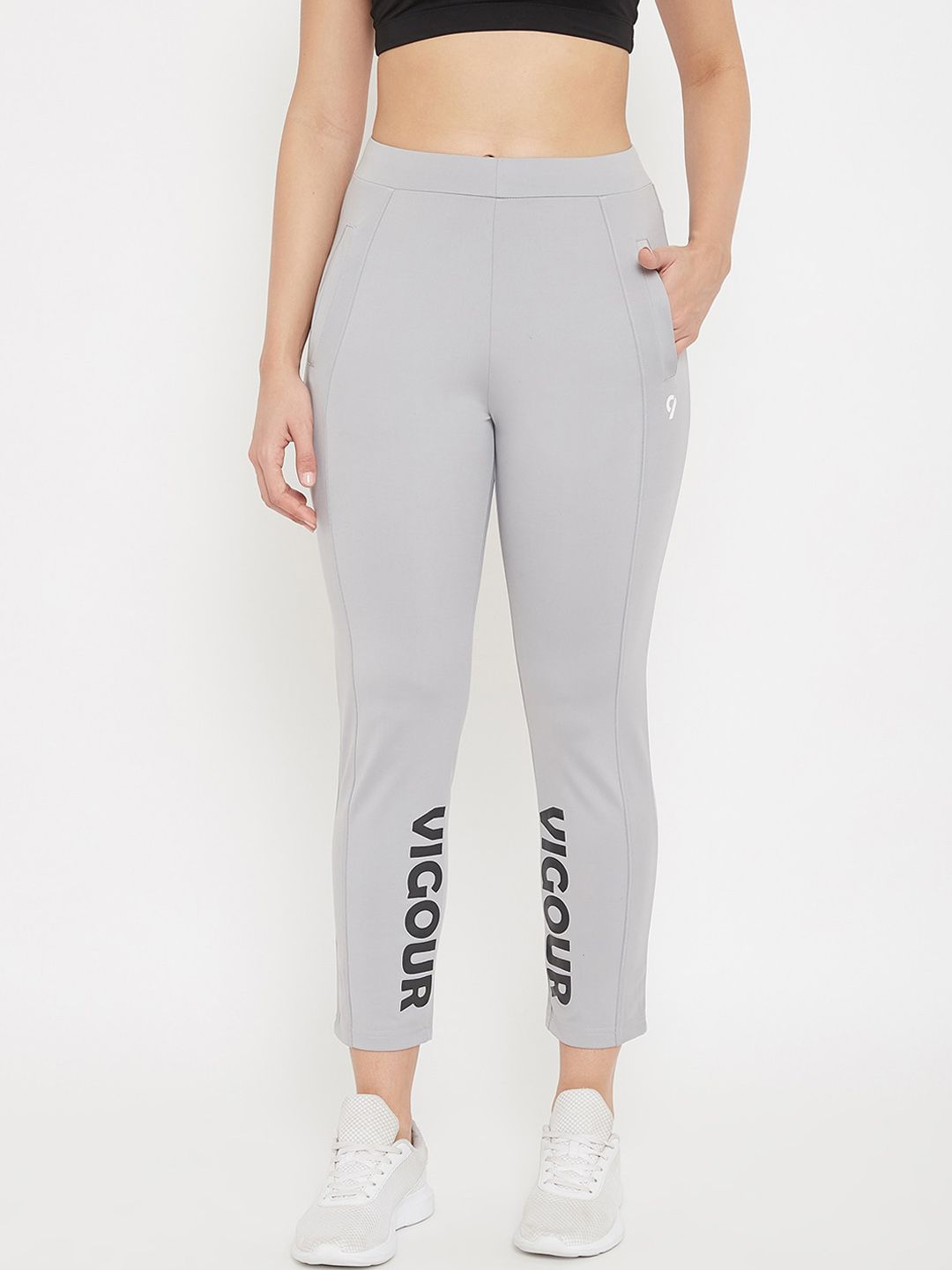 C9 AIRWEAR Women Grey Solid Track Pants Price in India