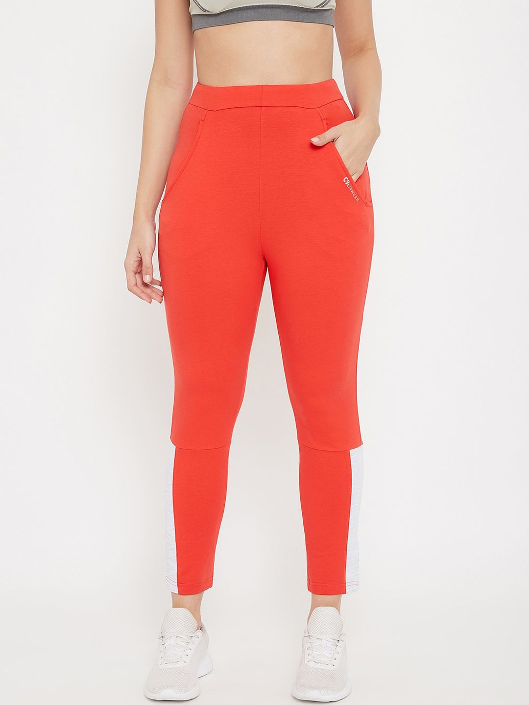 C9 AIRWEAR Women Orange Solid Track Pants Price in India