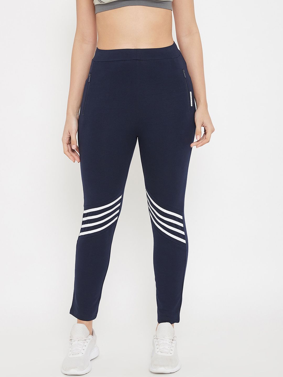 C9 AIRWEAR Women Navy Blue Solid Track Pants Price in India