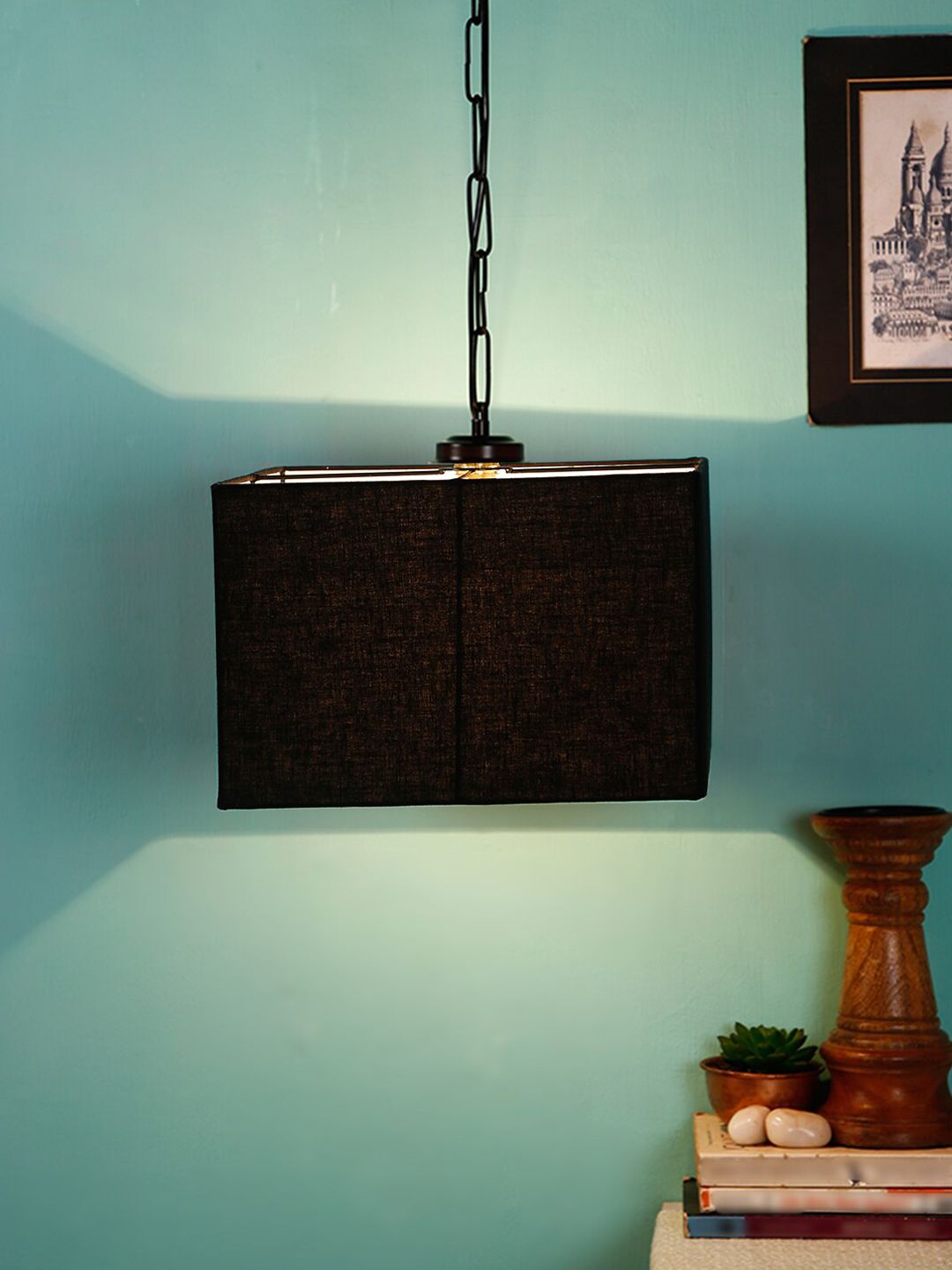 Devansh Black & Brown Solid Traditional Hanging Light Price in India