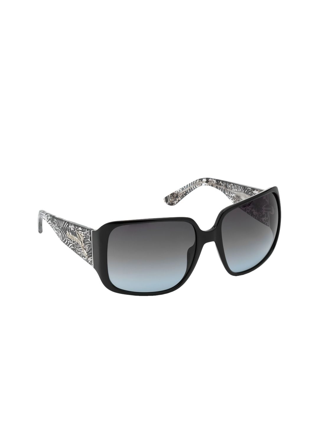Guess Women Grey Lens & Black UV Protected Square Sunglasses GU7682 62 01B Price in India