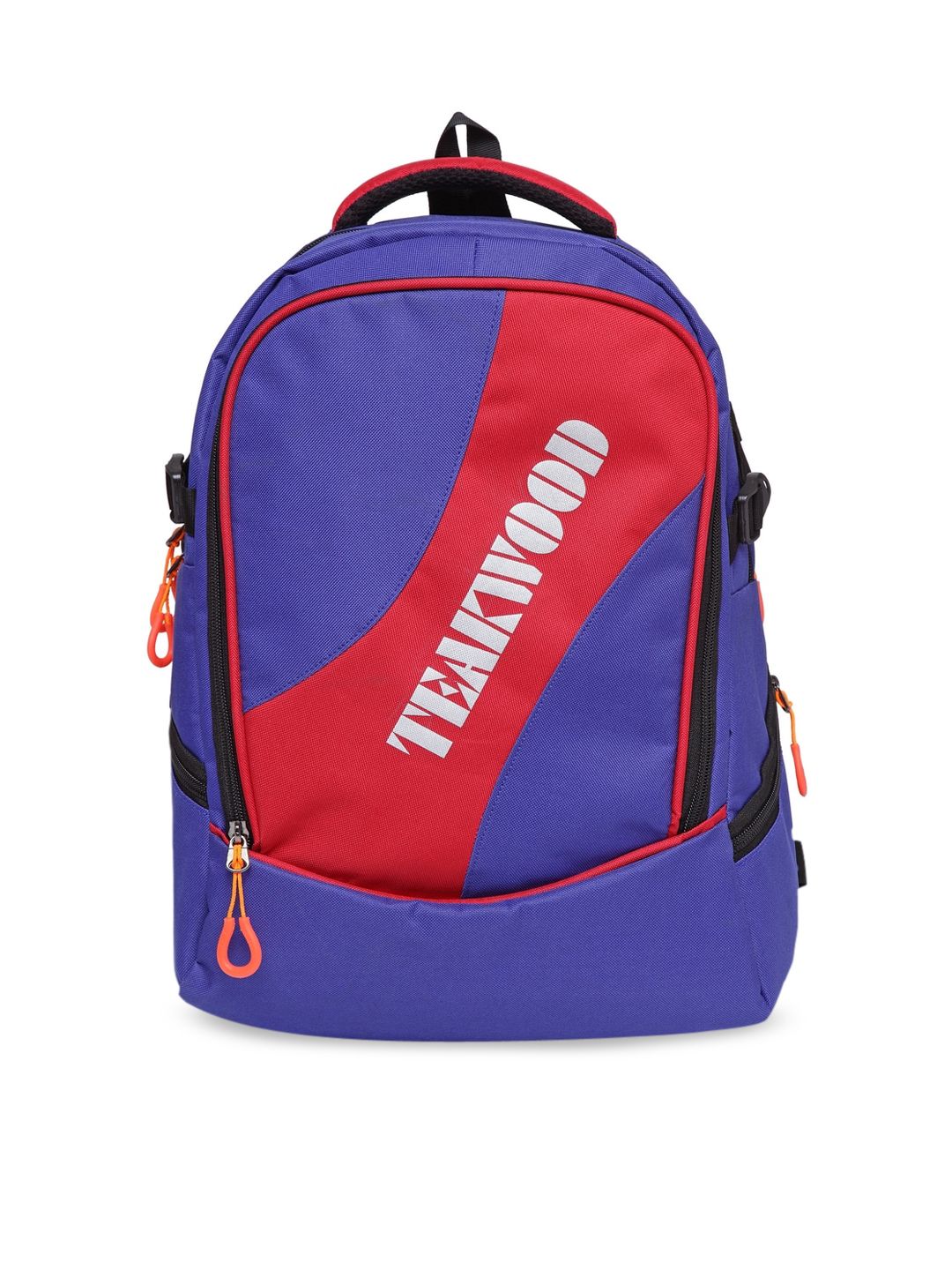 Teakwood Leathers Unisex Violet & Red Colourblocked Backpack Price in India