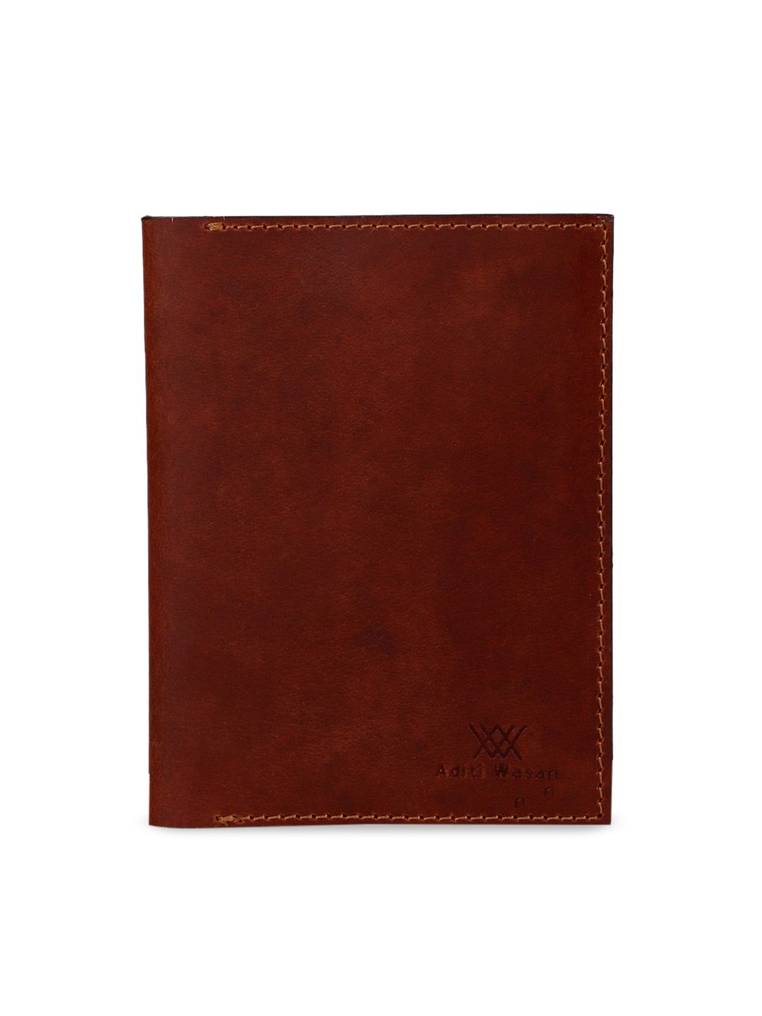 Aditi Wasan Unisex Brown Textured Leather Two Fold Wallet Price in India