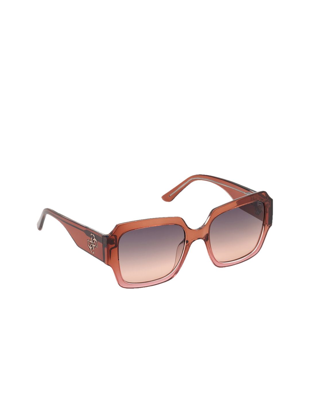 Guess Women Purple Lens & Brown UV Protected Square Sunglasses GU7681 54 47B Price in India