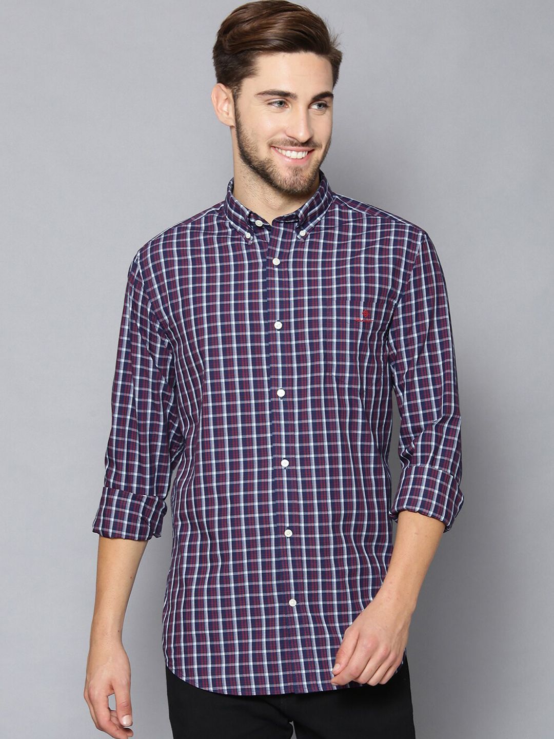 GANT Men Red Regular Fit Checked Casual Shirt