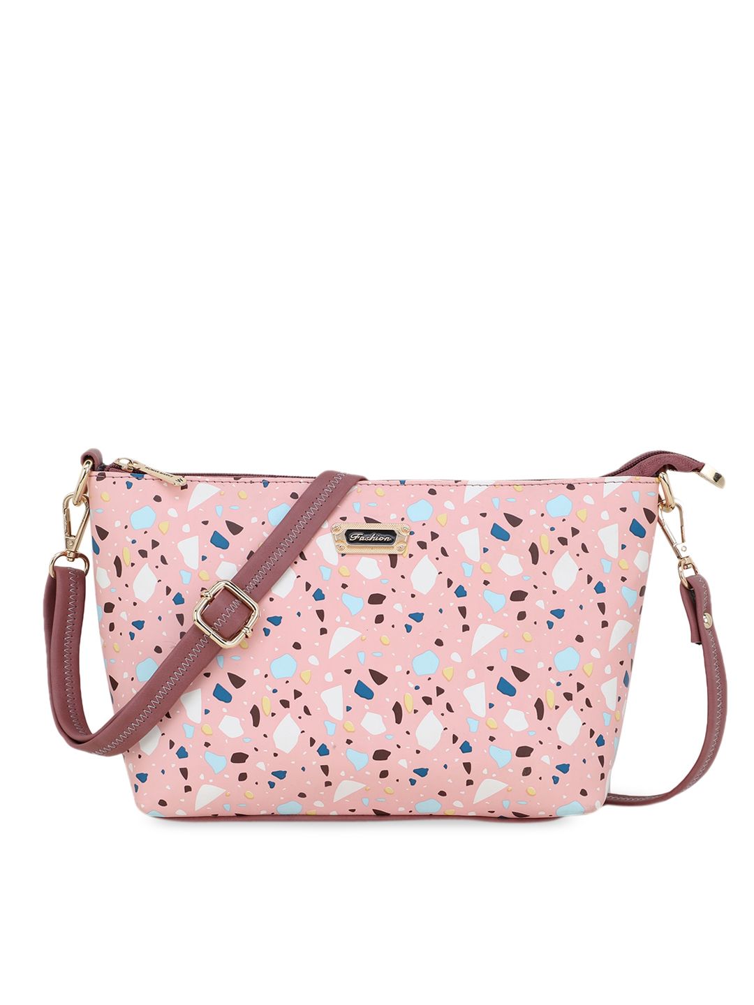 WOMEN MARKS Pink Printed Sling Bag Price in India