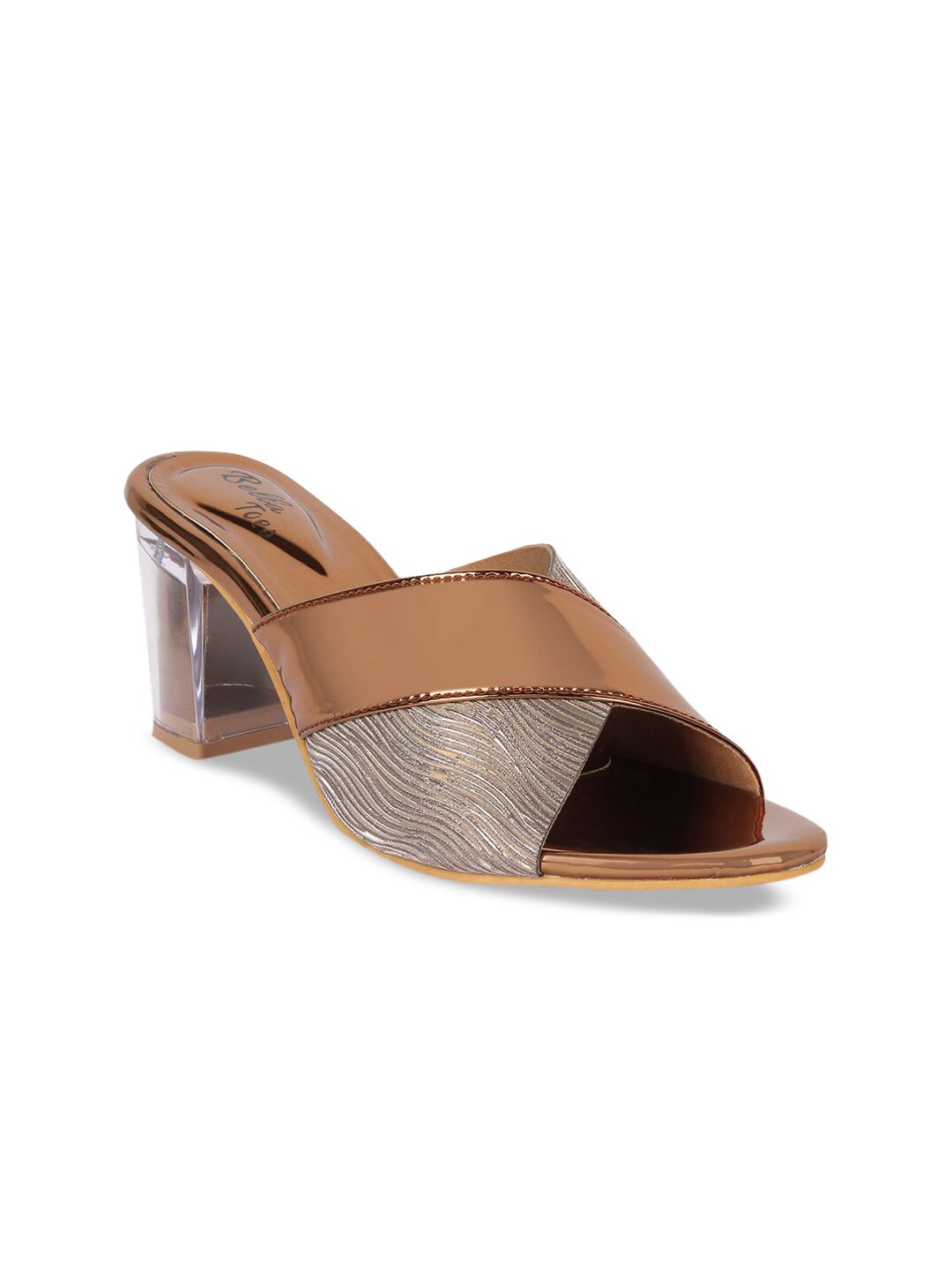 Bella Toes Women Copper-Toned Solid Mules Price in India