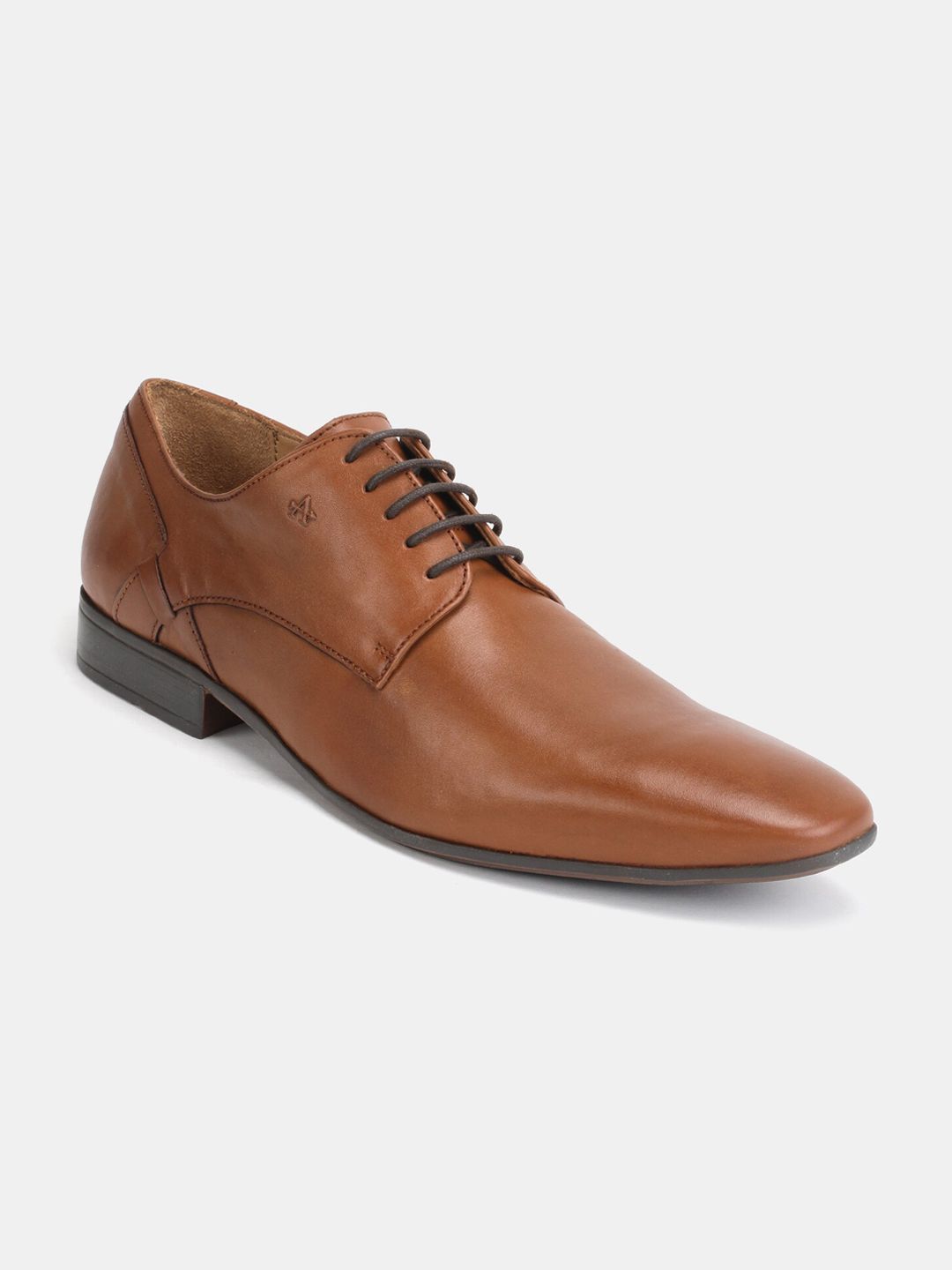 Arrow Men Tan Brown Solid Leather Formal Derbys