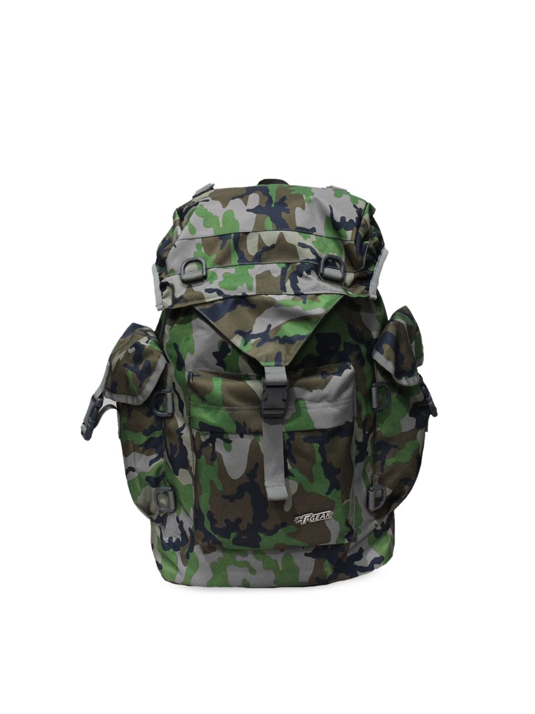 F Gear Unisex Olive Green & Grey Camouflage Backpack Price in India