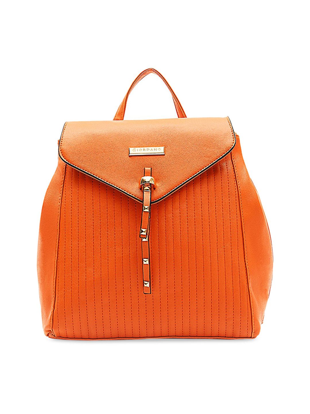 Giordano Women Orange Textured Backpack Price in India