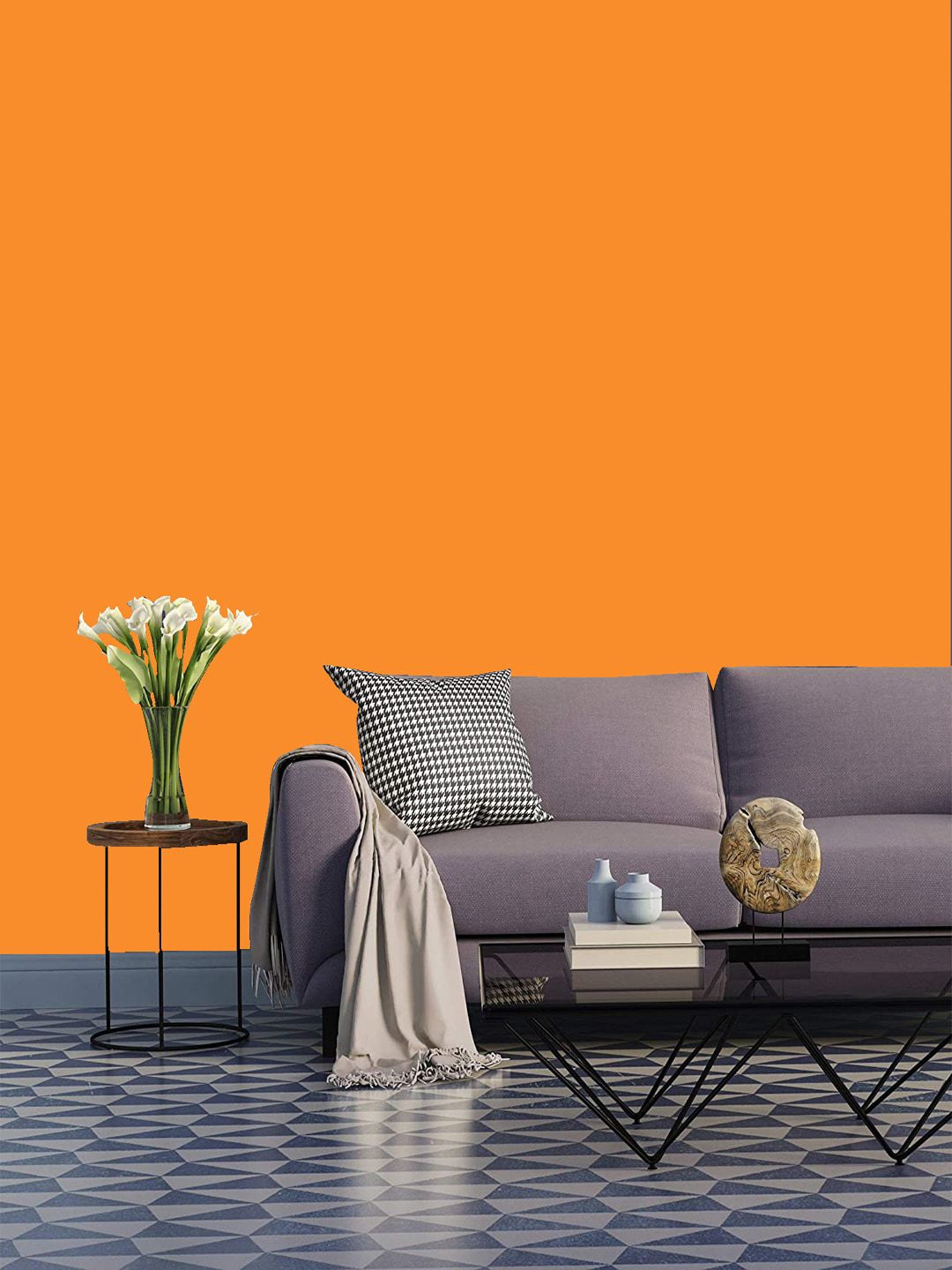 Jaamso Royals Orange Solid Wallpaper Price in India