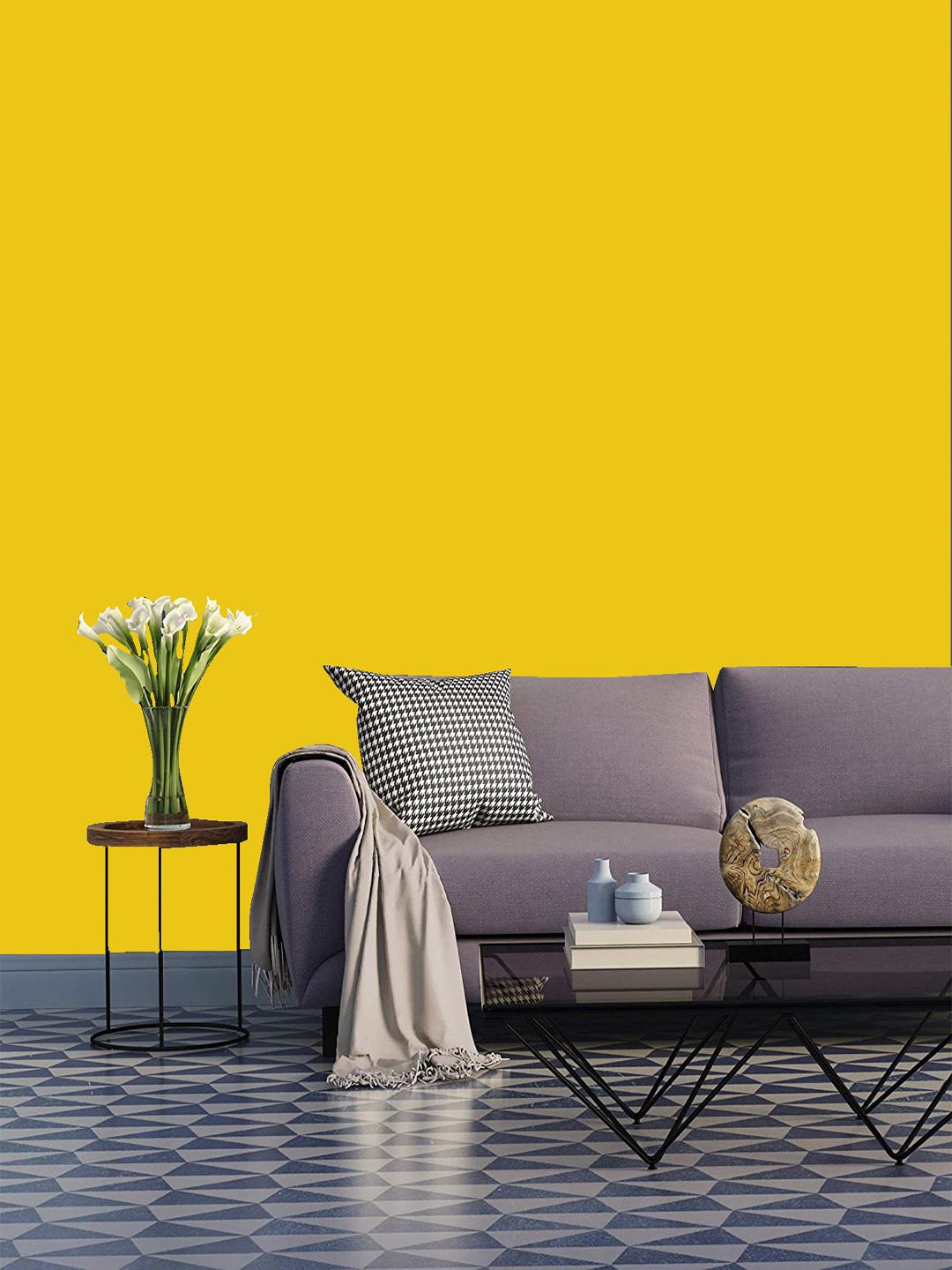 Jaamso Royals Yellow Solid Self Adhesive Wallpaper Price in India