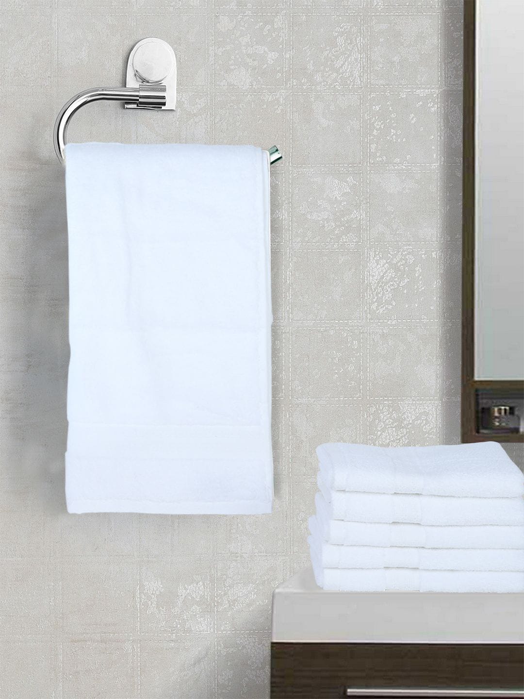 BIANCA White Pack of 6 Hand Towel Price in India