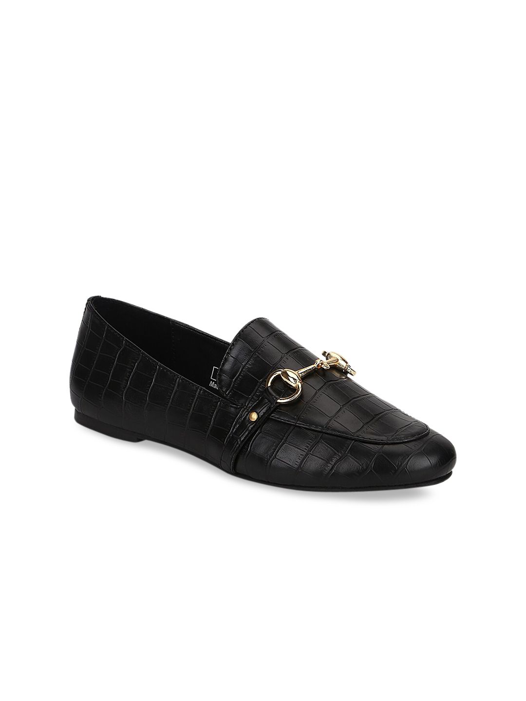 Truffle Collection Women Black Pu Loafers Price in India